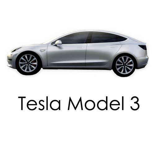 Silver Tesla Model 3